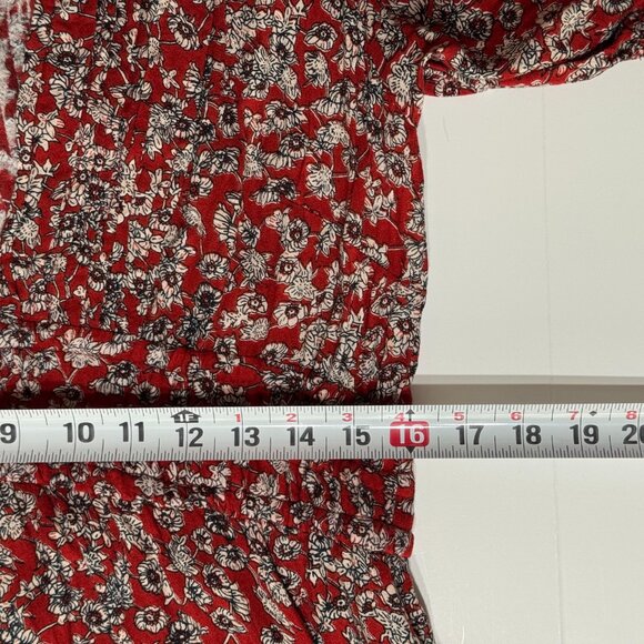 Pampelone Floral Dress Pleated Ruffle Deep V-Neck Puff Sleeve Tiered Babydoll - Picture 13 of 15